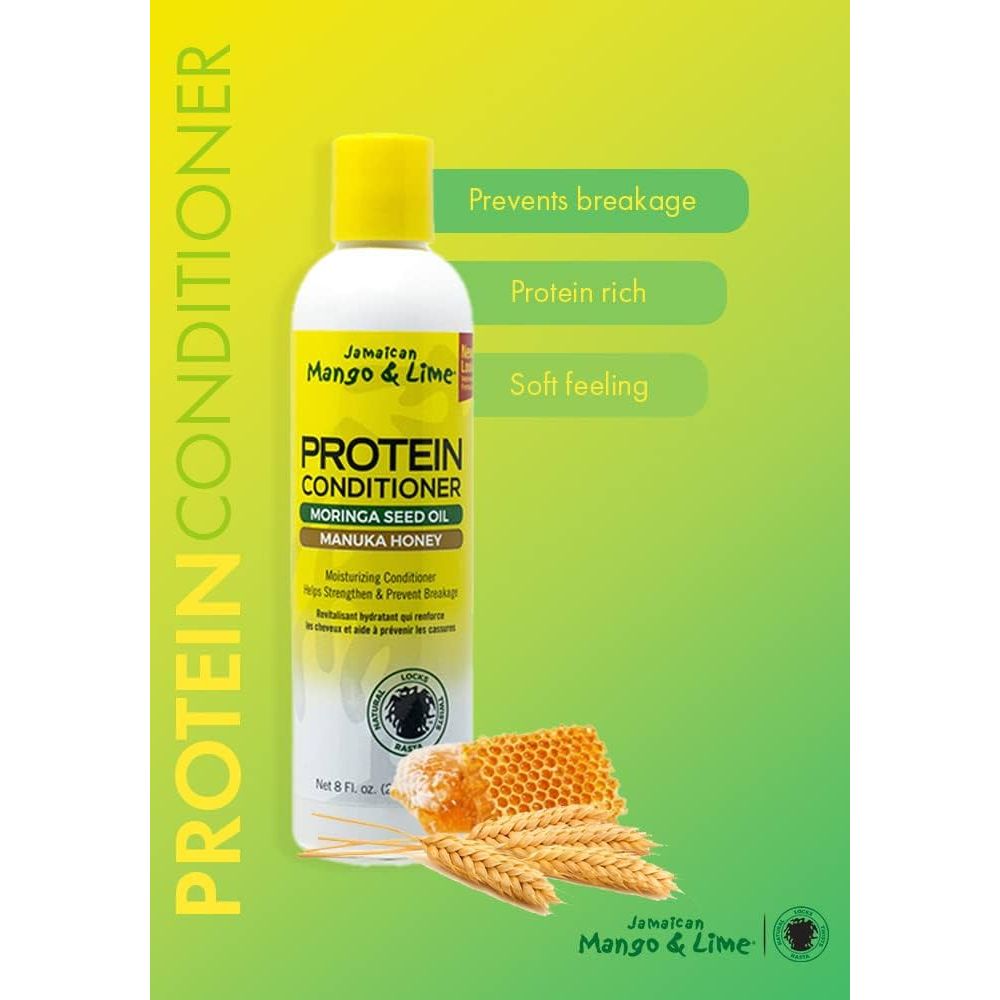 Jamaican - Mango Lime | Protein Conditioner Moisturizing | Moringa Seed Oil | Manuka Honey | Prevent Breakage | Helps Strengthen | 8 Oz | - Beauty Exchange Beauty Supply