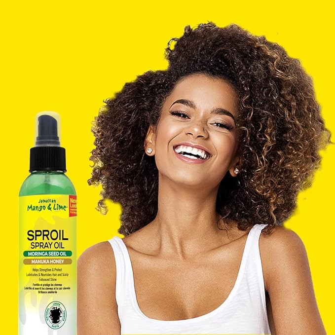 Jamaican - Mango & Lime | Sproil Spray Oil For Hair | Moringa Seed Oil | Manuka Honey | Strengthen & Protect | Lubricates & Nourishes Hair and Scalp | Enhances Shine | Unisex | Spray | 6Oz | - Beauty Exchange Beauty Supply
