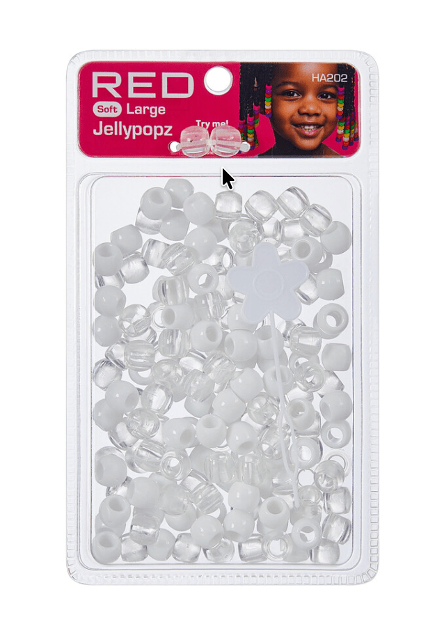 Jellypopz Hair Beads – White & Clear (Large & X-Large) - Beauty Exchange Beauty Supply