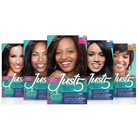 Just 5 Women’s 5 - Minute Permanent Hair Color – No - Drip Formula (J - 10 Rich Auburn, J - 20 Darkest Brown, J - 30 Black, J - 40 Rich Black, J - 50 Jet Black) - Beauty Exchange Beauty Supply