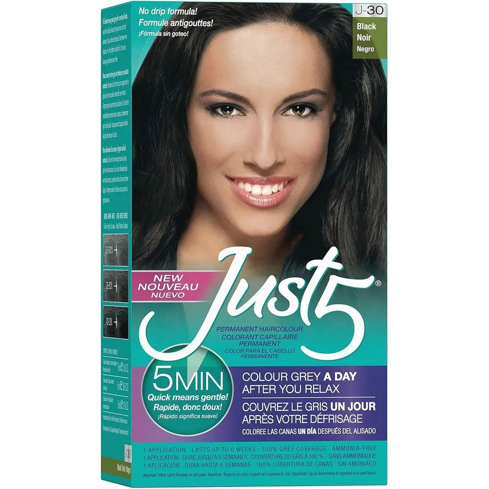 Just 5 Women’s 5 - Minute Permanent Hair Color – No - Drip Formula (J - 10 Rich Auburn, J - 20 Darkest Brown, J - 30 Black, J - 40 Rich Black, J - 50 Jet Black) - Beauty Exchange Beauty Supply