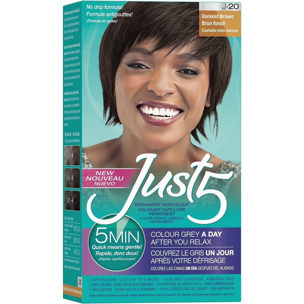 Just 5 Women’s 5 - Minute Permanent Hair Color – No - Drip Formula (J - 10 Rich Auburn, J - 20 Darkest Brown, J - 30 Black, J - 40 Rich Black, J - 50 Jet Black) - Beauty Exchange Beauty Supply