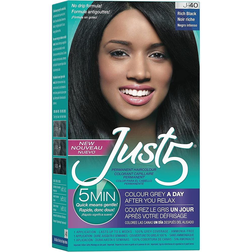 Just 5 Women’s 5 - Minute Permanent Hair Color – No - Drip Formula (J - 10 Rich Auburn, J - 20 Darkest Brown, J - 30 Black, J - 40 Rich Black, J - 50 Jet Black) - Beauty Exchange Beauty Supply