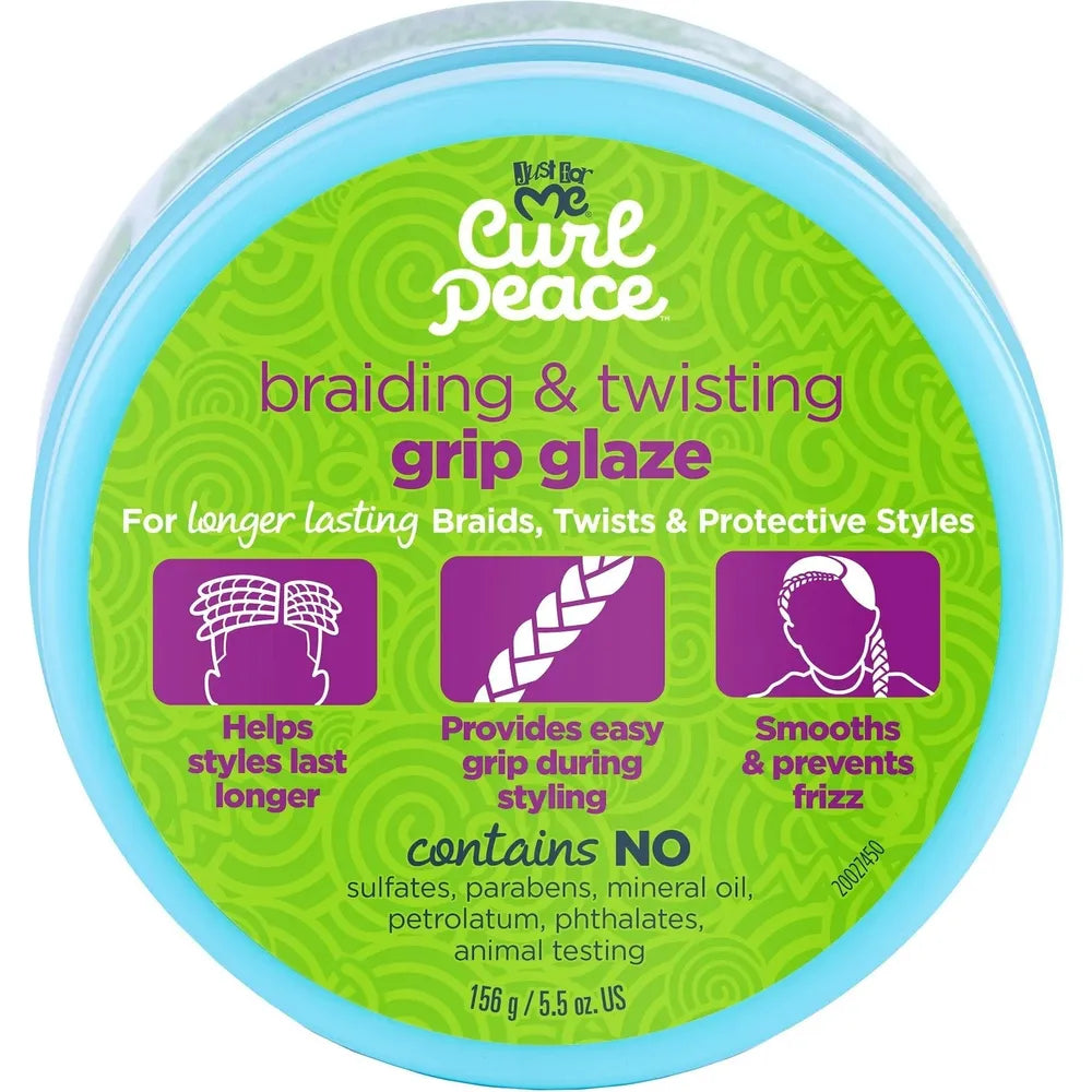 Just For Me Curl Peace Grip Glaze – Nourishing Styling Cream for Braiding & Twisting (5.5 oz) - Beauty Exchange Beauty Supply