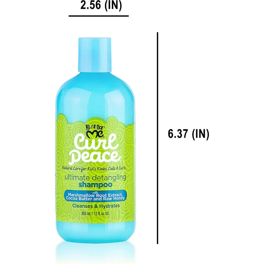 Just For Me Curl Peace Ultimate Detangling Shampoo – Marshmallow Root, Cocoa Butter & Raw Honey (12 fl oz) - Beauty Exchange Beauty Supply