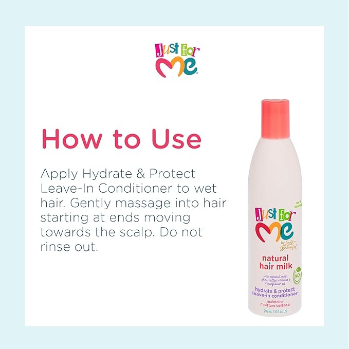Just For Me Natural Hair Milk Hydrate & Protect Leave - In Conditioner – 10 oz - Beauty Exchange Beauty Supply