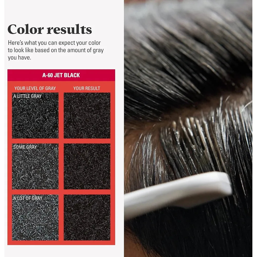 Just For Men Easy Comb - In Hair Color for Men with Applicator – Gray Coverage (A50 Darkest Brown, A55 Real Black, A60 Jet Black) - Beauty Exchange Beauty Supply