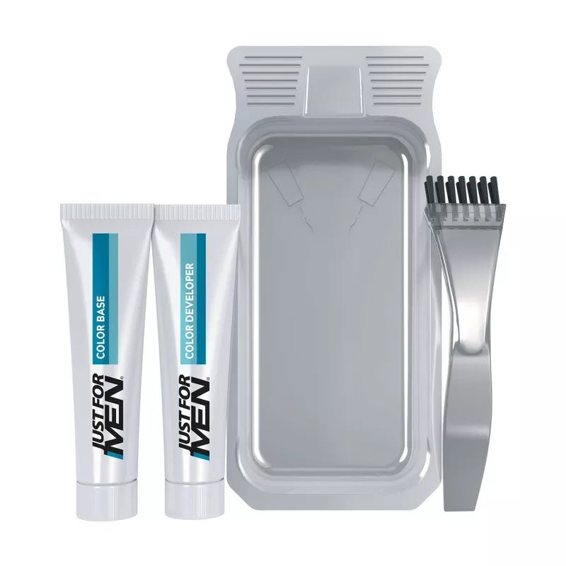 Just For Men Mustache & Beard Hair Color – Gray Hair Coverage with Brush (Real Black / Jet Black) - Beauty Exchange Beauty Supply