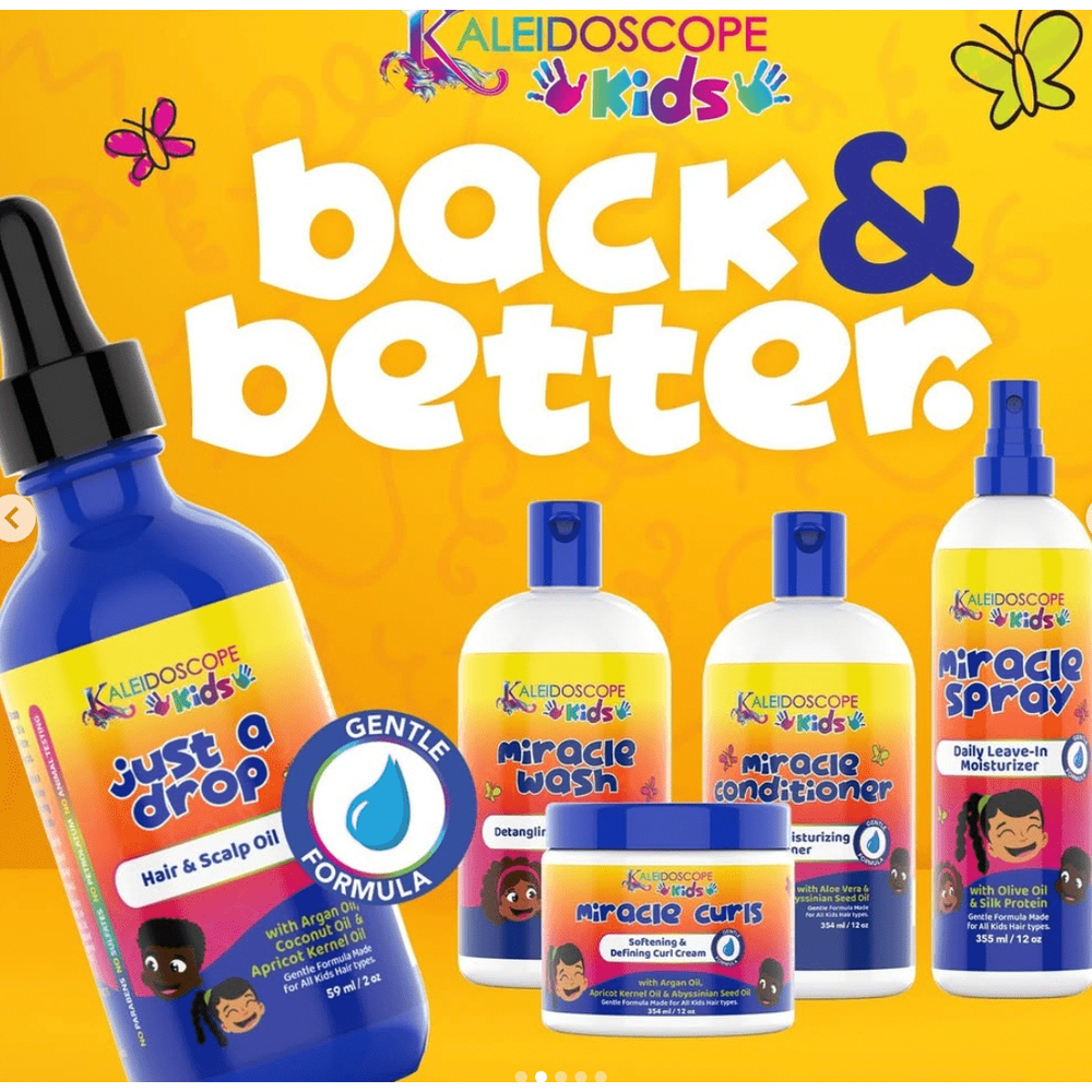 Kaleidoscope Kids - Miracle Spray | Leave In Conditioner | Moisturizing | All Hair Types | Olive Oil | Silk Protein | 12oz | - Beauty Exchange Beauty Supply
