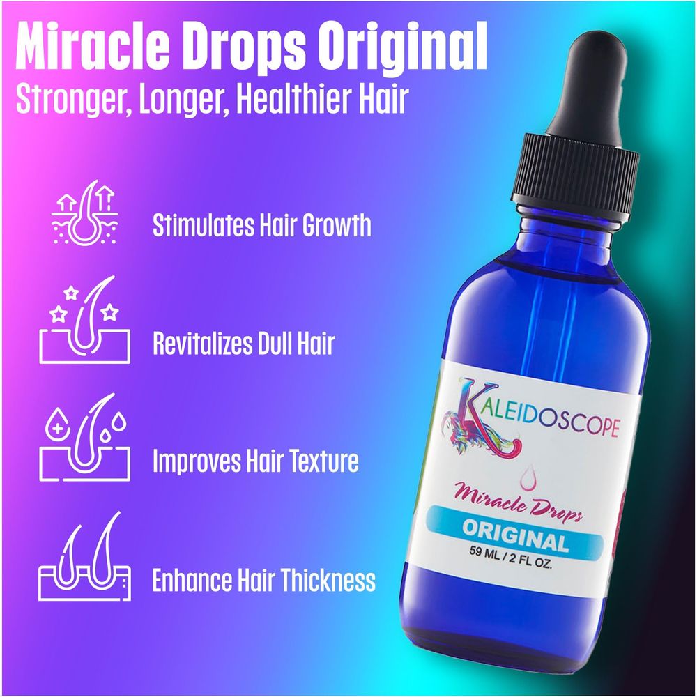 Kaleidoscope Miracle Drops - Original | Dry Hair | Moisturizing | Unisex | 2Oz - Beauty Exchange Beauty Supply