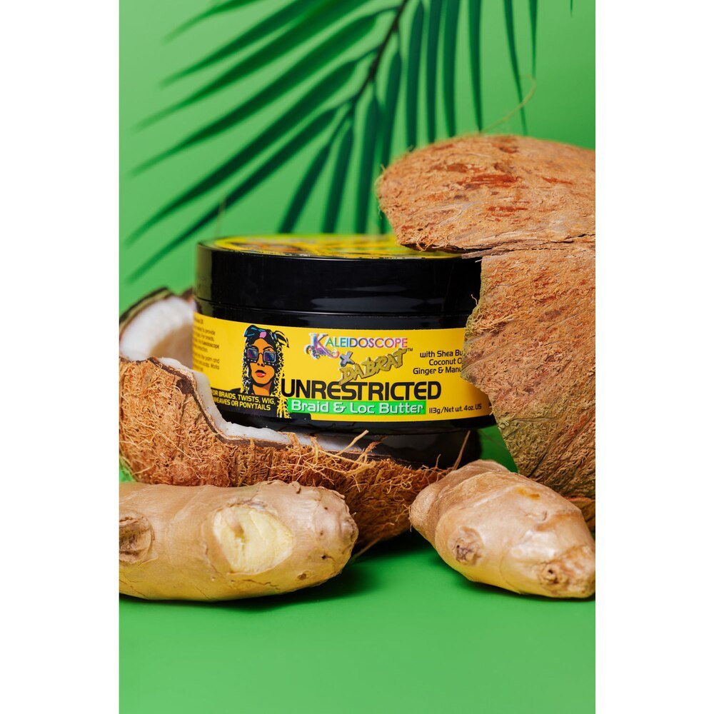 Kaleidoscope x Da Brat - Unrestricted Braid & Loc Butter | Nourishes | Moisturizes | Shea Butter | Coconut Oil | Ginger | Manuka Oil | All Hair Types | Female | 4Oz - Beauty Exchange Beauty Supply