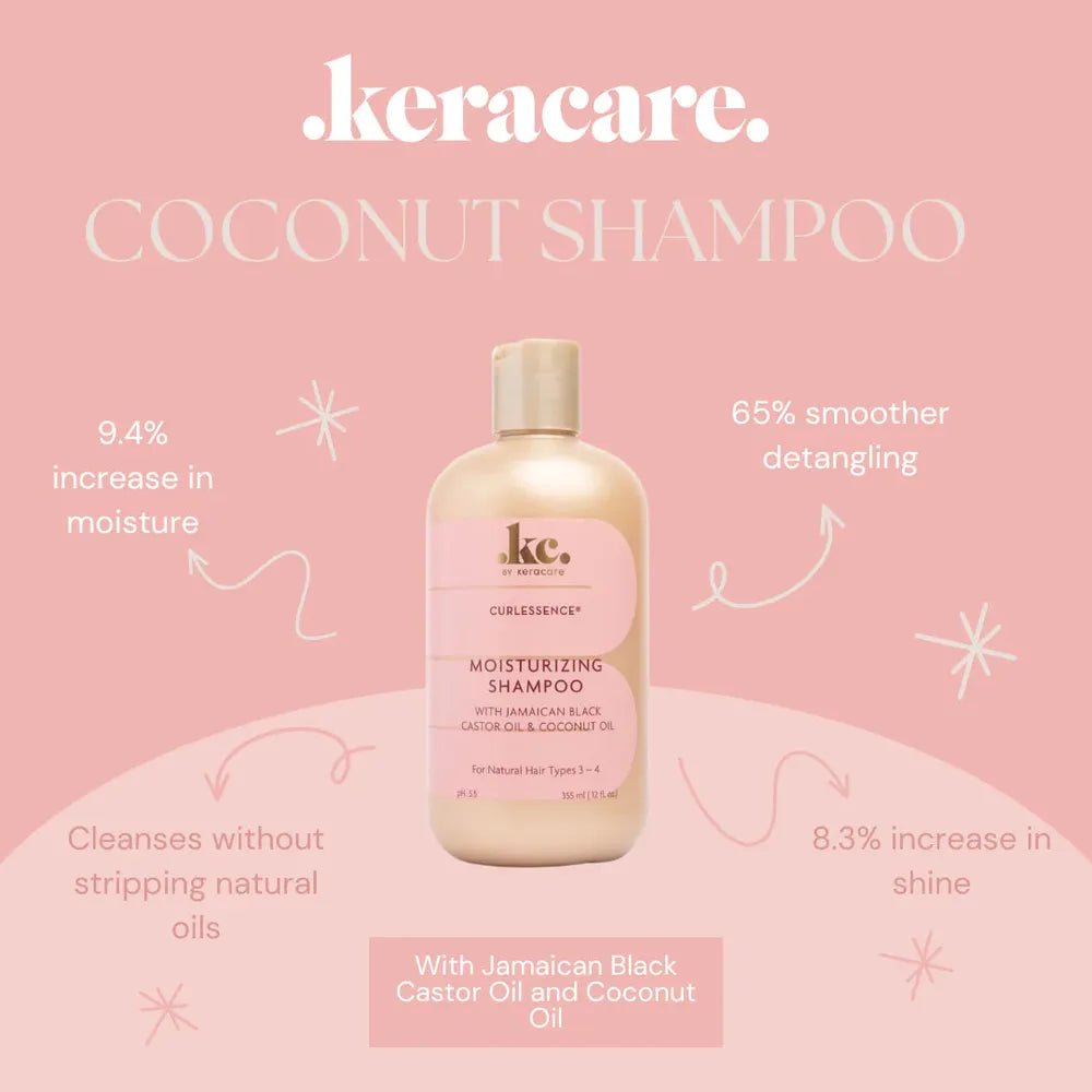 KeraCare CurlEssence Moisturizing Hair Care Trio – Shampoo, Conditioner & Co - Wash with Jamaican Black Castor & Coconut Oil | Hydrating, Curl - Defining, Sulfate - Free – 8oz Each - Beauty Exchange Beauty Supply