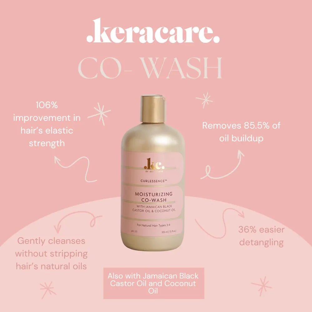 KeraCare CurlEssence Moisturizing Hair Care Trio – Shampoo, Conditioner & Co - Wash with Jamaican Black Castor & Coconut Oil | Hydrating, Curl - Defining, Sulfate - Free – 8oz Each - Beauty Exchange Beauty Supply