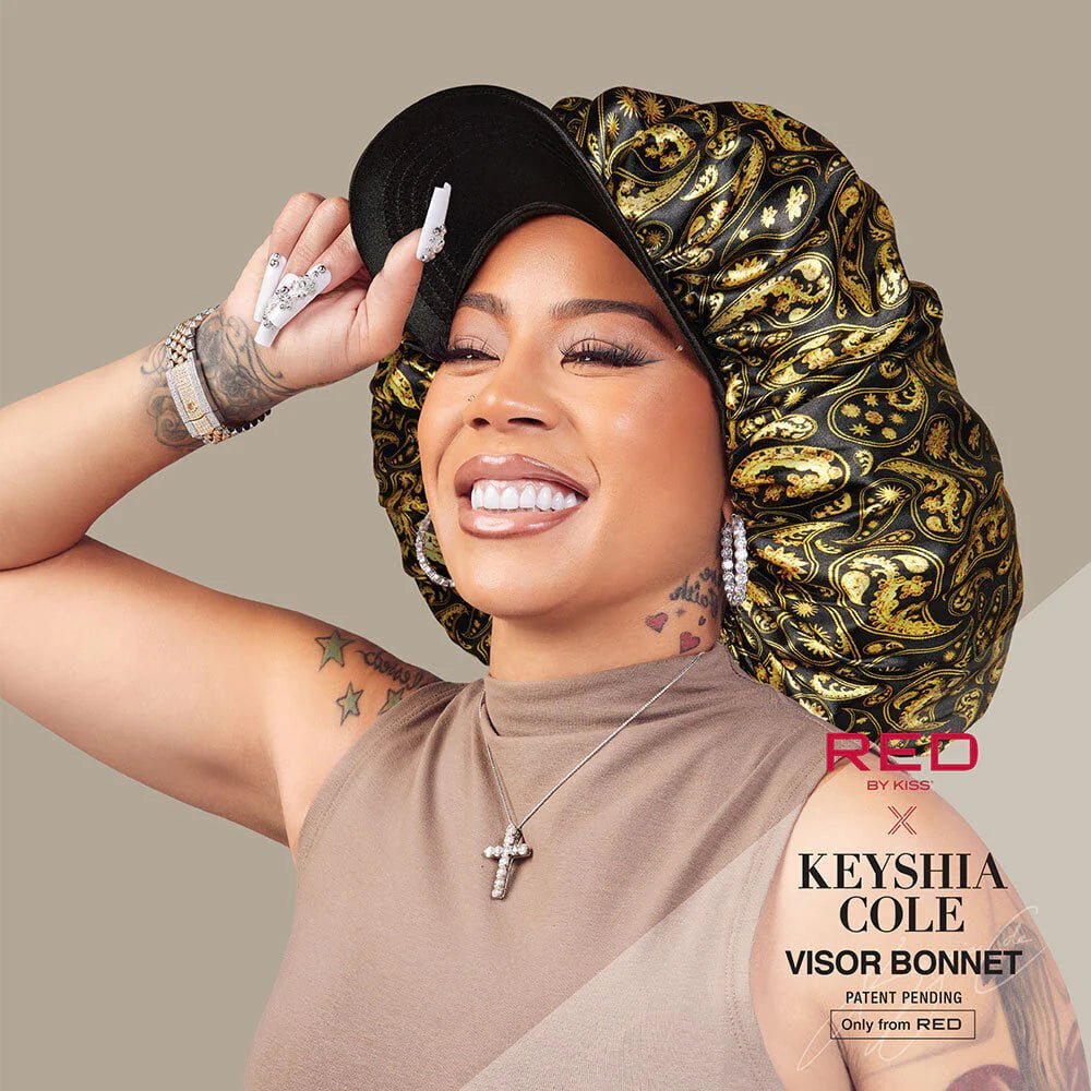 Keyshia Cole x Red by Kiss Silky Satin Visor Bonnet – Style Meets Hair Protection (One Size Fits Most)) - Beauty Exchange Beauty Supply