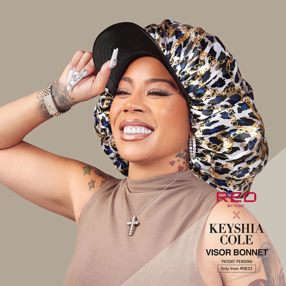 Keyshia Cole x Red by Kiss Silky Satin Visor Bonnet – Style Meets Hair Protection (One Size Fits Most)) - Beauty Exchange Beauty Supply