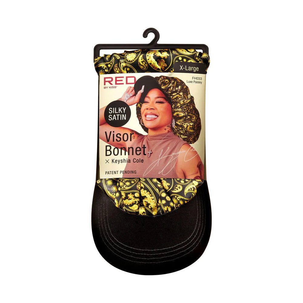 Keyshia Cole x Red by Kiss Silky Satin Visor Bonnet – Style Meets Hair Protection (One Size Fits Most)) - Beauty Exchange Beauty Supply