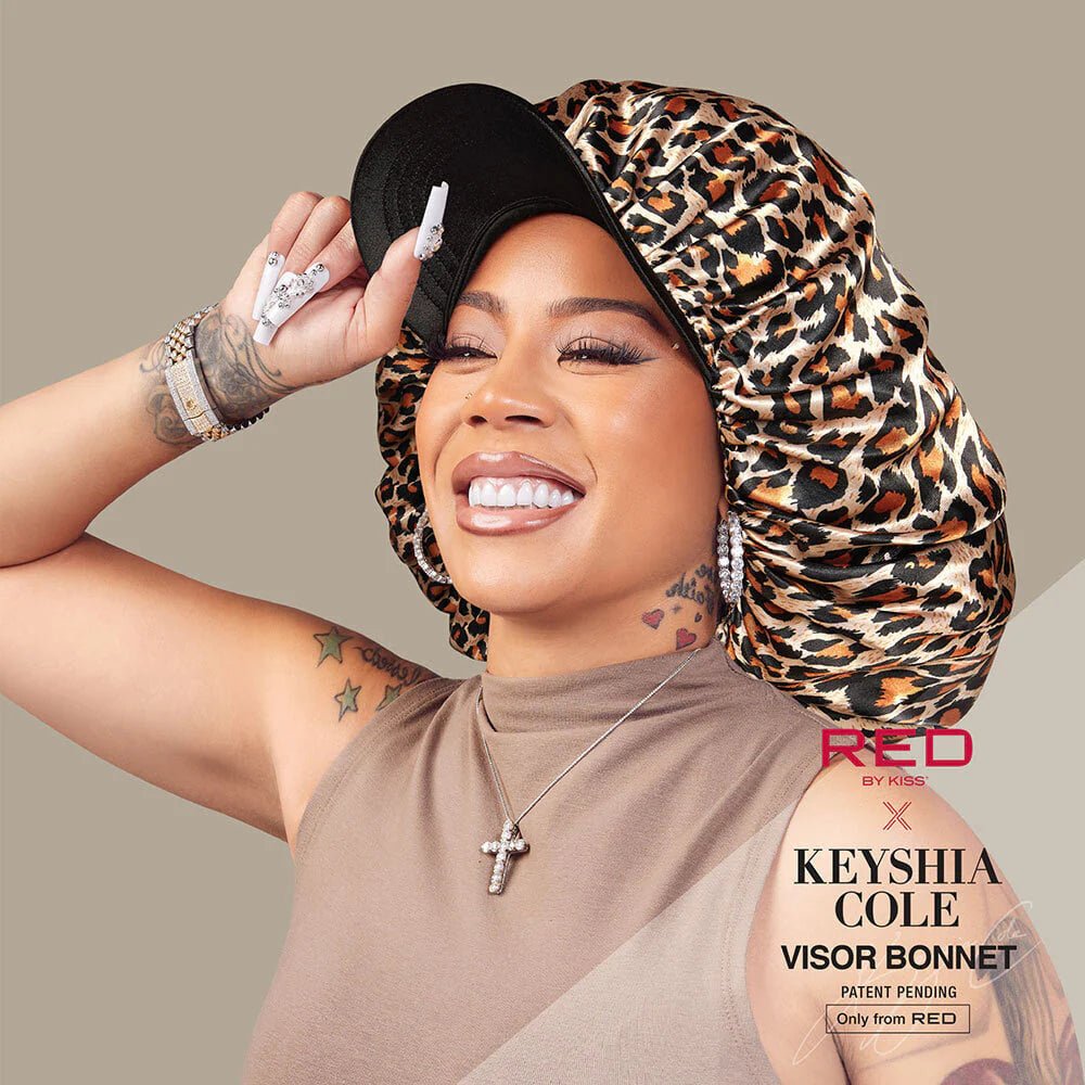 Keyshia Cole x Red by Kiss Silky Satin Visor Bonnet – Style Meets Hair Protection (One Size Fits Most)) - Beauty Exchange Beauty Supply