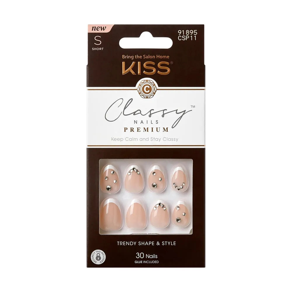 KISS Classy Premium Press - On Nails – 30 - Count Ready - to - Wear CSP Series with Elegant, Trendy Designs (Styles 02, 03, 09, 10, 11, 50, 52) - Beauty Exchange Beauty Supply