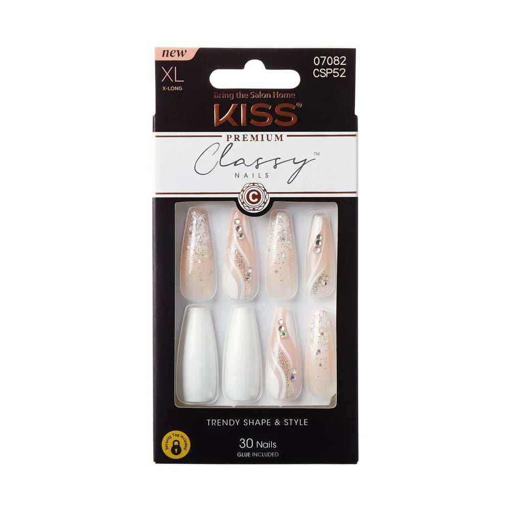 KISS Classy Premium Press - On Nails – 30 - Count Ready - to - Wear CSP Series with Elegant, Trendy Designs (Styles 02, 03, 09, 10, 11, 50, 52) - Beauty Exchange Beauty Supply