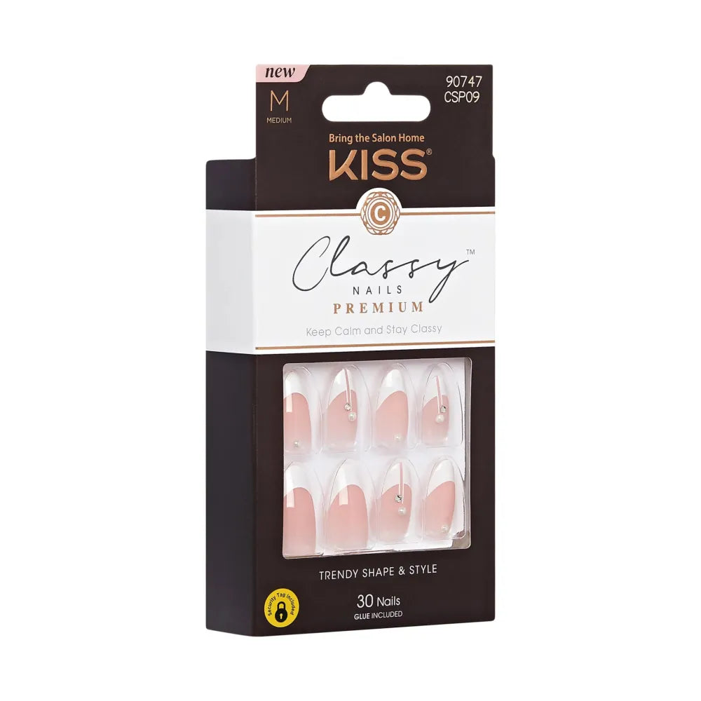 KISS Classy Premium Press - On Nails – 30 - Count Ready - to - Wear CSP Series with Elegant, Trendy Designs (Styles 02, 03, 09, 10, 11, 50, 52) - Beauty Exchange Beauty Supply