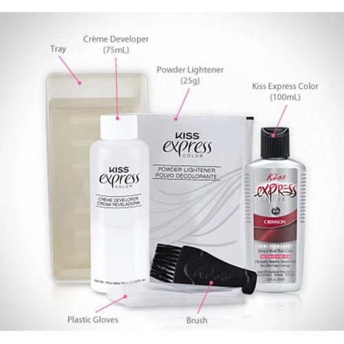 Kiss Colors & Care – Crimson Express Semi - Permanent Hair Color Kit - Beauty Exchange Beauty Supply