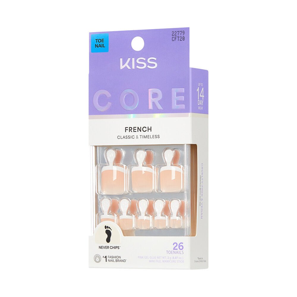 Kiss Core French Classic & Timeless – Toe Nails - Beauty Exchange Beauty Supply