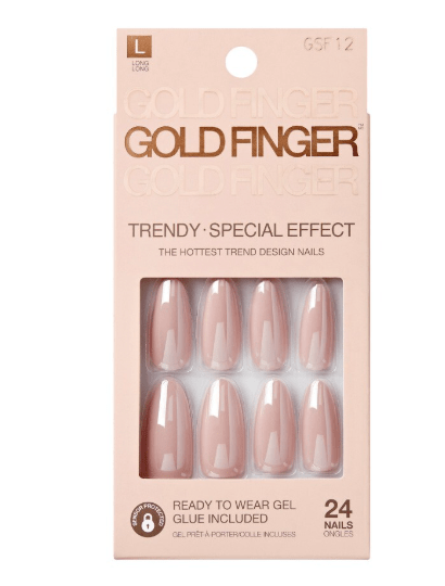 KISS Gold Finger Solid Color Nails – Ready - to - Wear Glossy Manicure - Beauty Exchange Beauty Supply