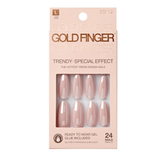 KISS Gold Finger Solid Color Nails – Ready - to - Wear Glossy Manicure - Beauty Exchange Beauty Supply