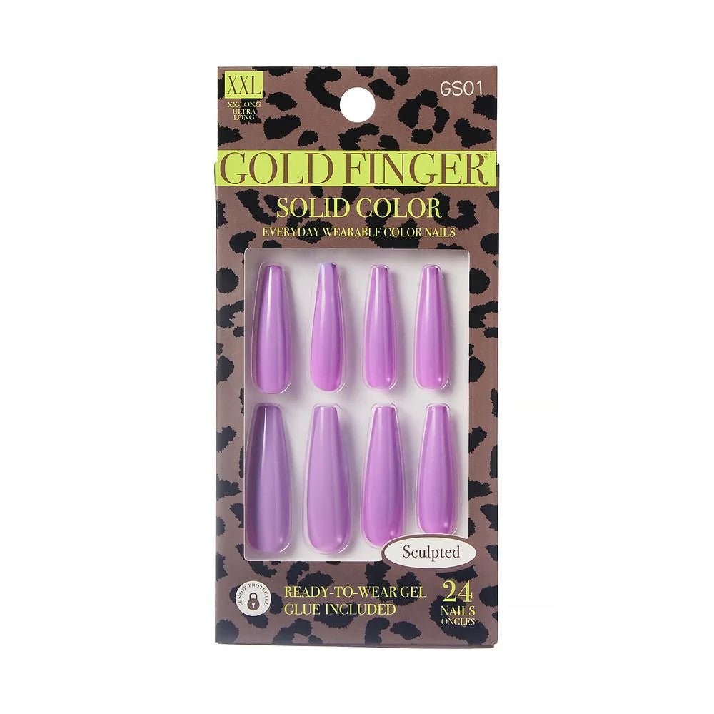 KISS Gold Finger Solid Color Nails – Ready - to - Wear Glossy Manicure in Classic & Trendy Shades | 7 Variants - (Styles 1–13) - Beauty Exchange Beauty Supply