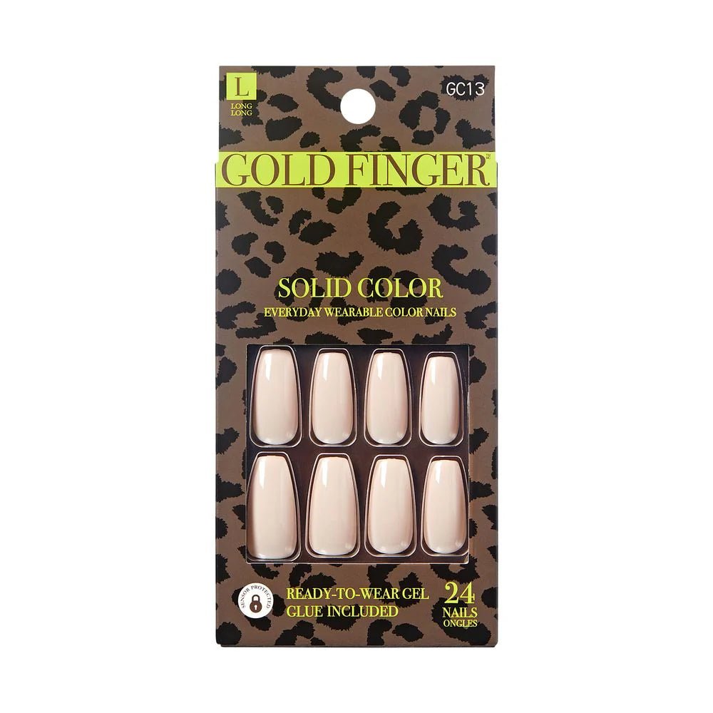 KISS Gold Finger Solid Color Nails – Ready - to - Wear Glossy Manicure in Classic & Trendy Shades | 7 Variants - (Styles 1–13) - Beauty Exchange Beauty Supply