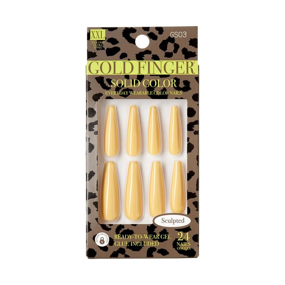 KISS Gold Finger Solid Color Nails – Ready - to - Wear Glossy Manicure in Classic & Trendy Shades | 7 Variants - (Styles 1–13) - Beauty Exchange Beauty Supply