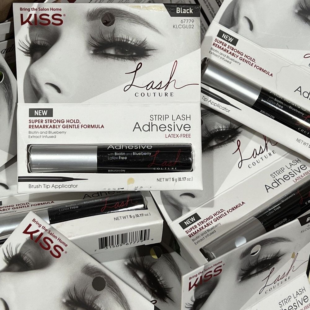 KISS Lash Couture Latex - Free Super Strong Eyelash Adhesive – Black Gel & Clear | 5g (0.17 oz.) | Extra Hold, Gentle Wear - Beauty Exchange Beauty Supply