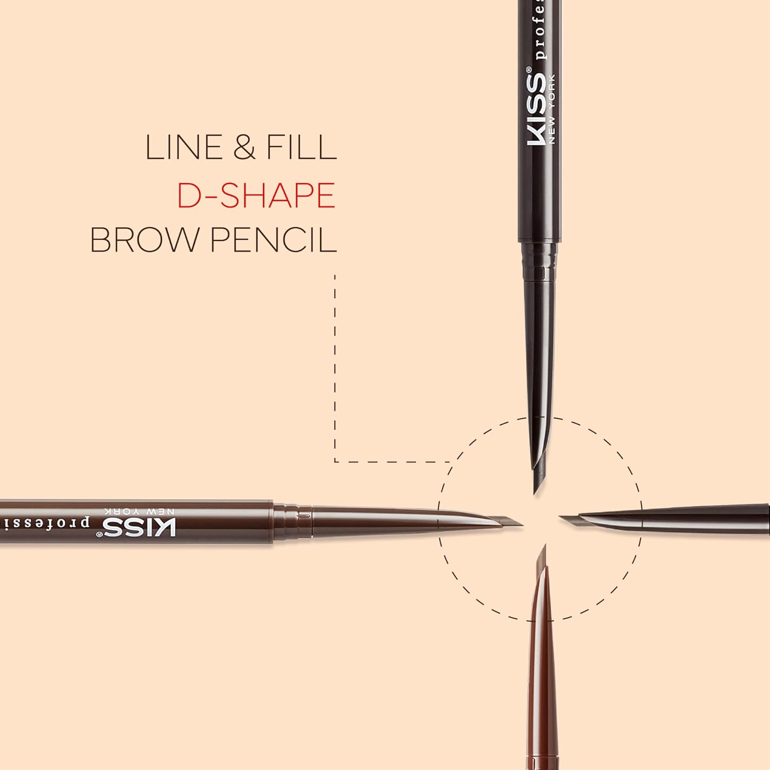 KISS Line & Fill Brow Pencil – 0.26g - Beauty Exchange Beauty Supply