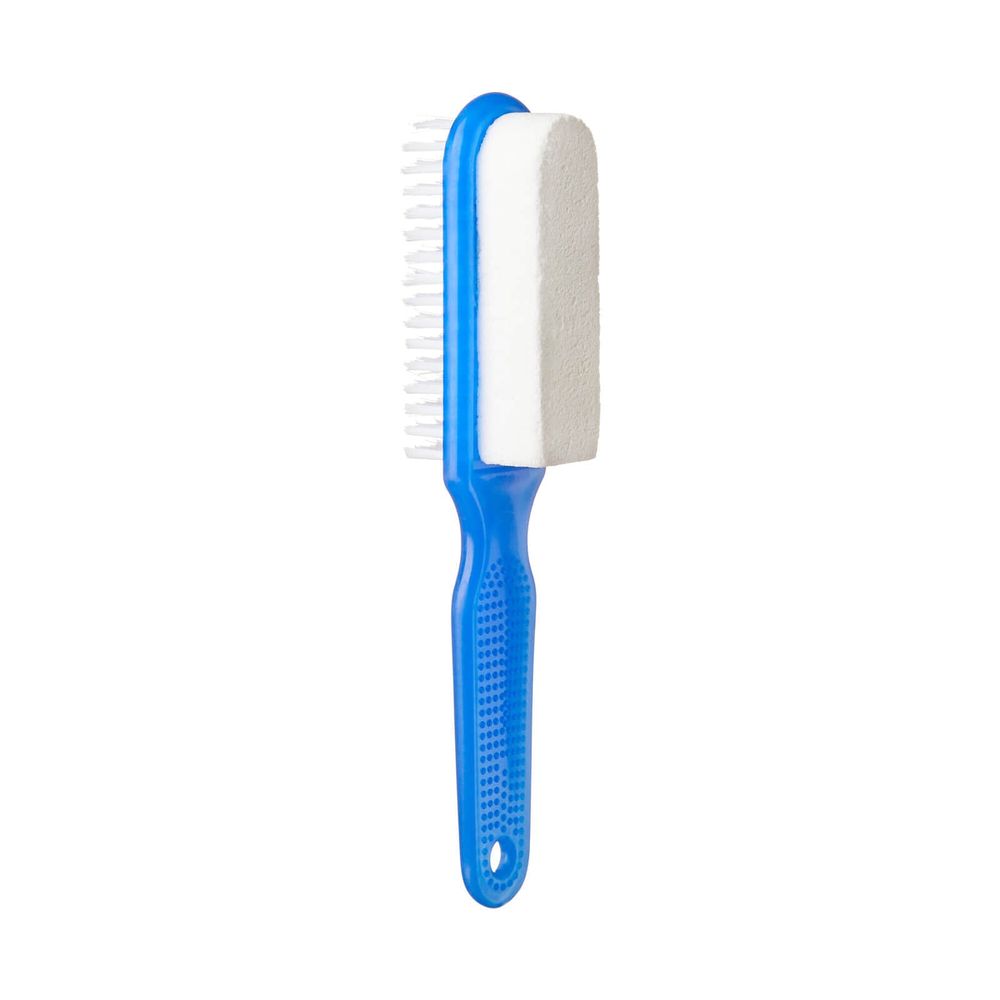 KISS NEW YORK 2 - in - 1 Pumice Stone & Foot Scrubber – Massage Brush with Handle – Normal Grit for Soft, Smooth Feet - Beauty Exchange Beauty Supply