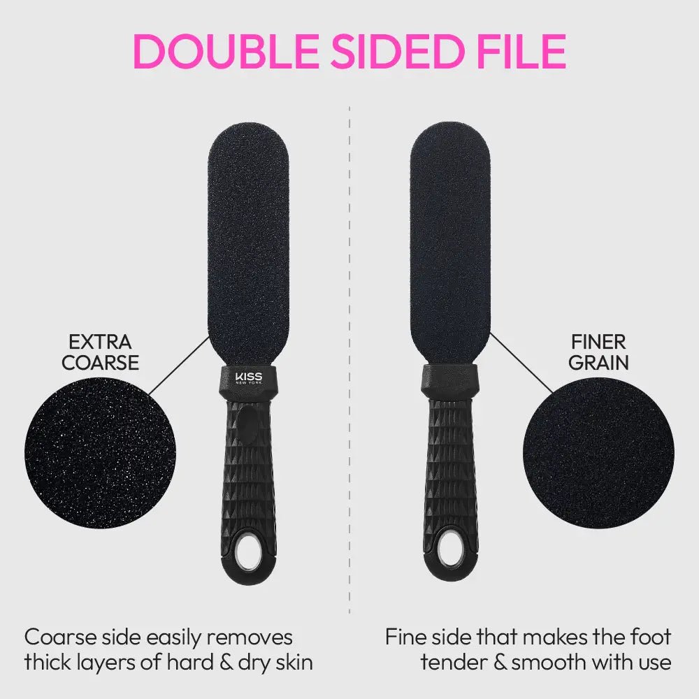 Kiss New York Dual - Sided Foot File – Ultra & Mega Buff - Beauty Exchange Beauty Supply