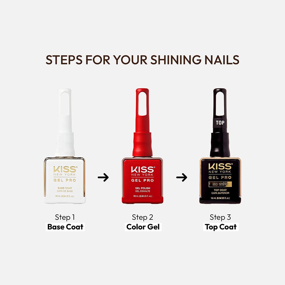 KISS NEW YORK Gel Pro Base Coat – Long - Lasting Grip, Smooth Gel Prep (10ml / 0.34oz) - Beauty Exchange Beauty Supply