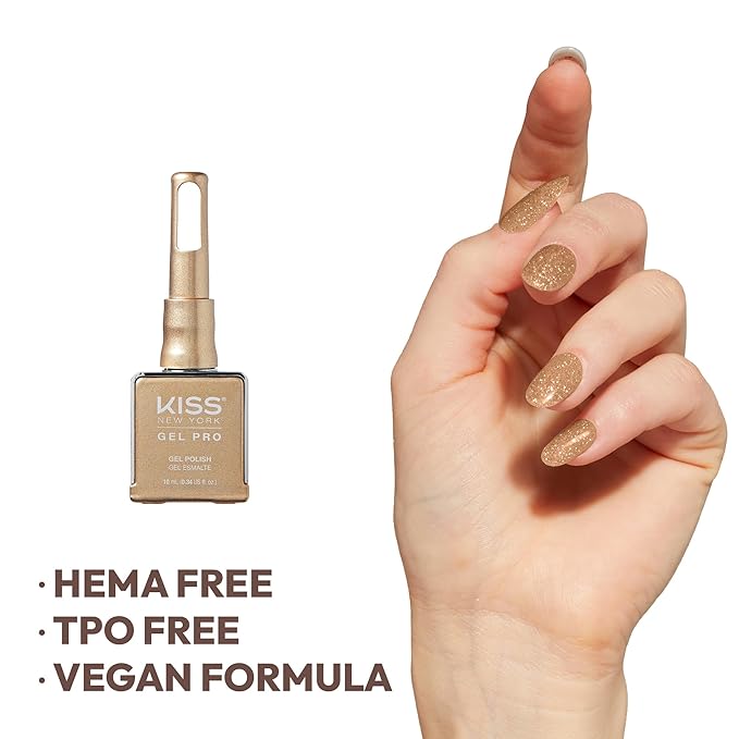 Kiss New York Gel Pro – "Champagne Problems" Gel Nail Polish (10ml) – Soak - Off UV/LED, HEMA - Free, TPO - Free - Beauty Exchange Beauty Supply