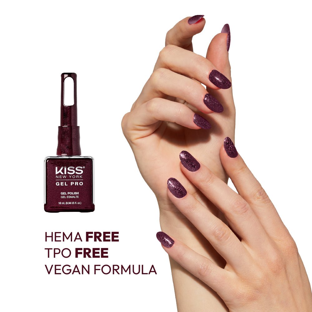 Kiss New York Gel Pro Gel Nail Polish (10ml) – "Silver Bells," "Sparkling Burgundy," "Gold Rush" – Soak - Off UV/LED, HEMA - Free, TPO - Free - Beauty Exchange Beauty Supply