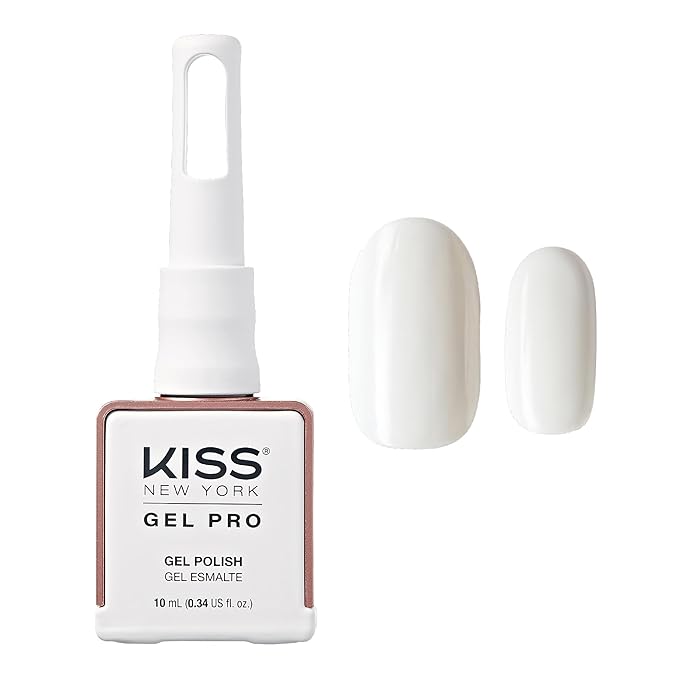 Kiss New York Gel Pro – "Paint It White" Gel Nail Polish (10ml) – Soak - Off UV/LED, HEMA - Free, TPO - Free - Beauty Exchange Beauty Supply