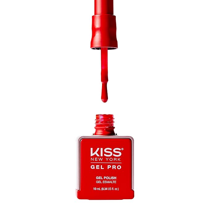 Kiss New York Gel Pro – "So Scarlet" Gel Nail Polish (10ml) – Soak - Off UV/LED, HEMA - Free, TPO - Free - Beauty Exchange Beauty Supply