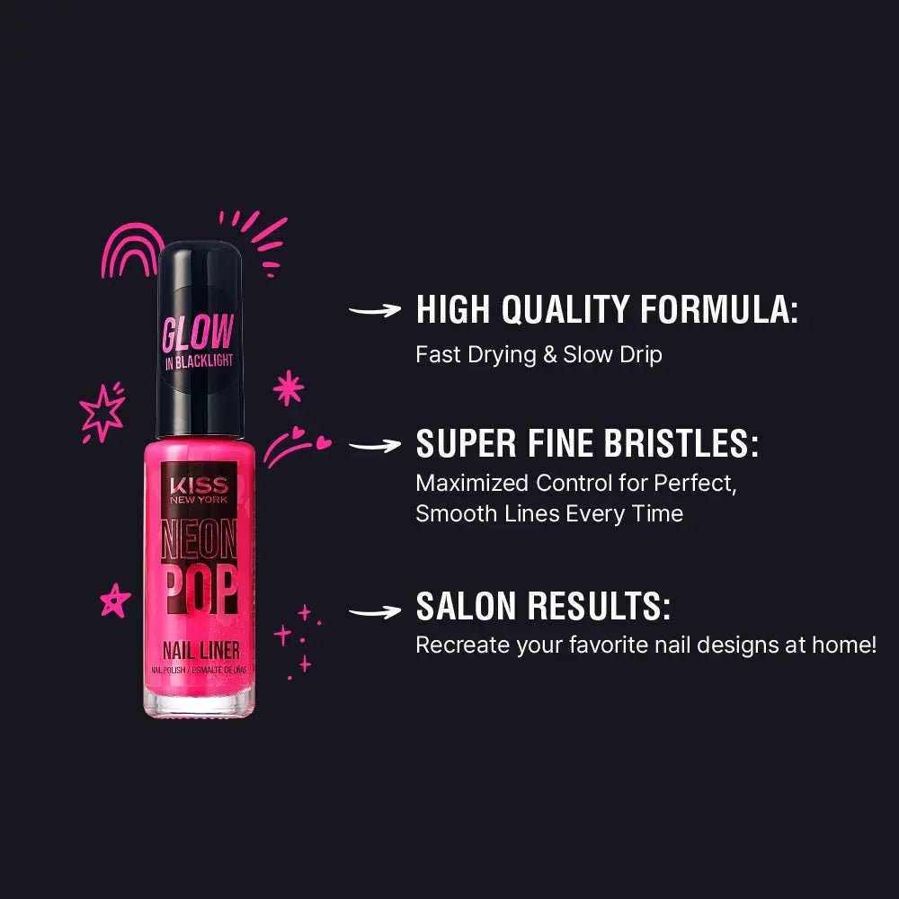 Kiss New York Precision Brush Neon Nail Art Liner - Beauty Exchange Beauty Supply