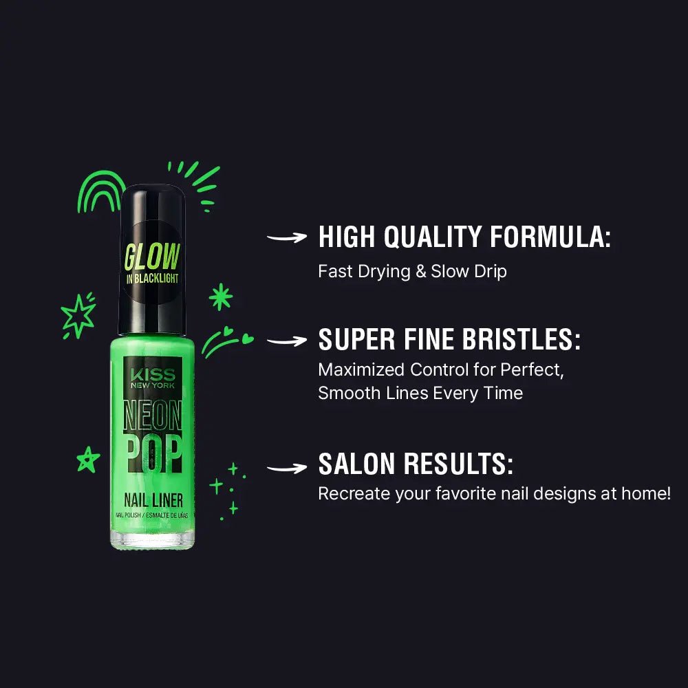 Kiss New York Precision Brush Neon Nail Art Liner - Beauty Exchange Beauty Supply
