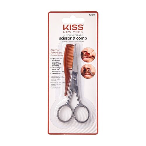 KISS NEW YORK Premium Mustache Scissors – Superior Performance for Precise Grooming - Beauty Exchange Beauty Supply