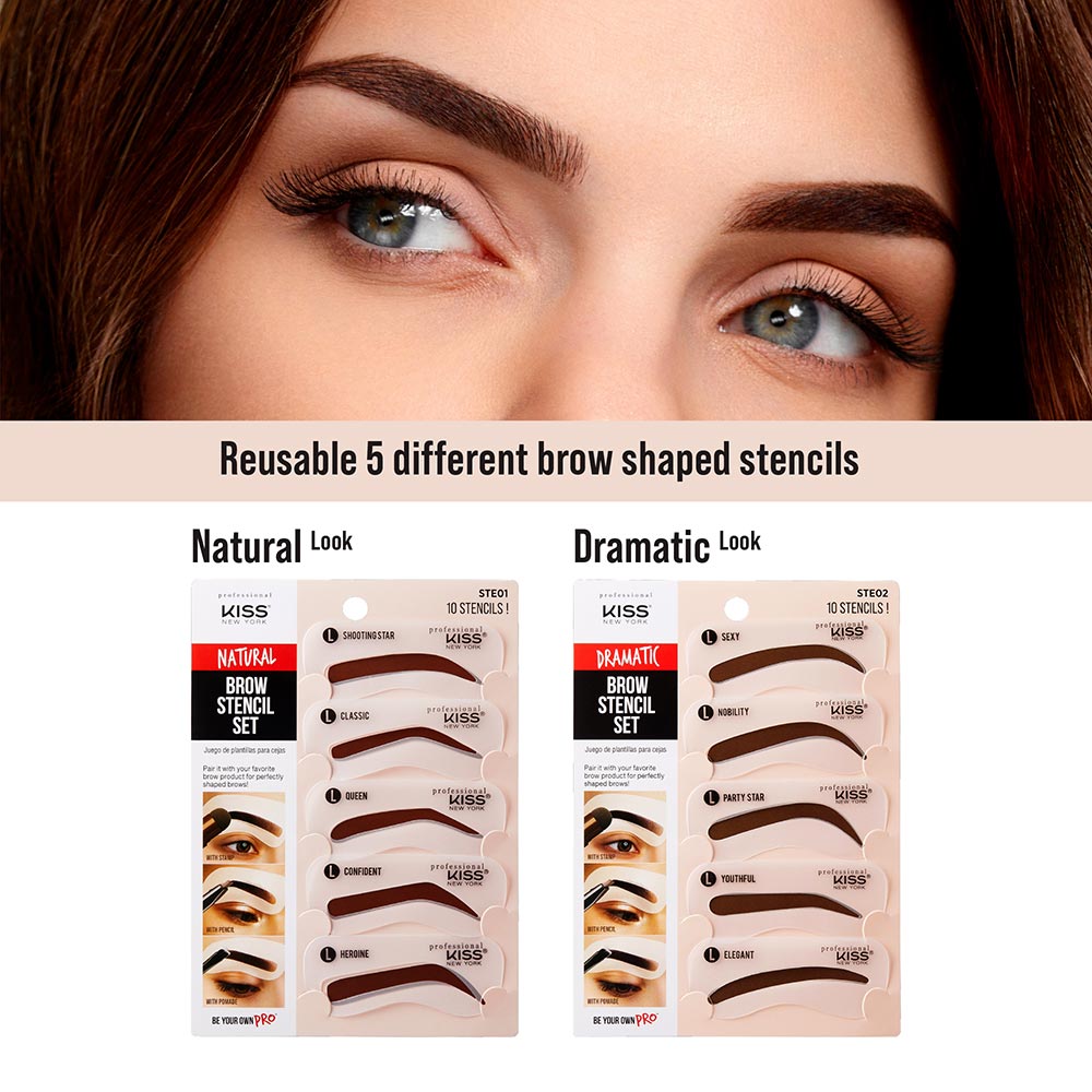 Kiss New York Professional Natural Brow Stencil Set - Beauty Exchange Beauty Supply