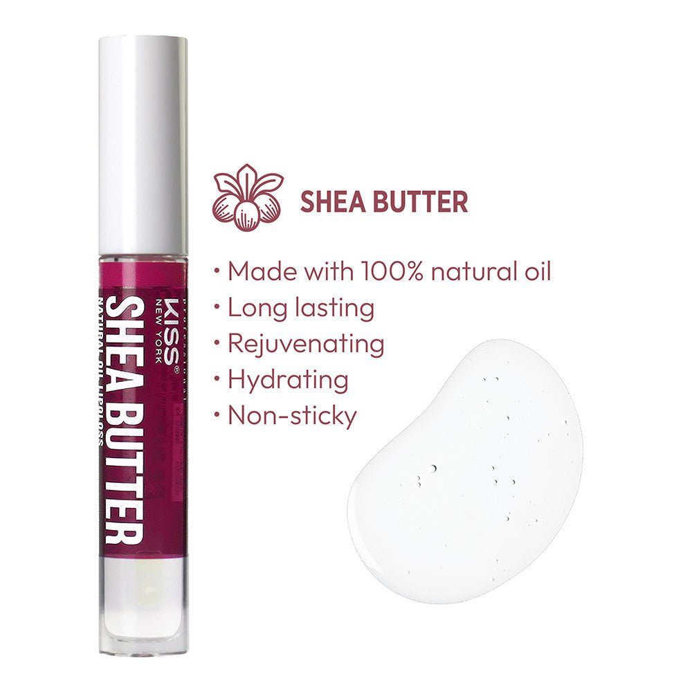 KISS NEW YORK PROFESSIONAL Natural Oil Lip Gloss โ Hydrating Shine Infused with Real Gold Flakes | 10 Variants - Beauty Exchange Beauty Supply