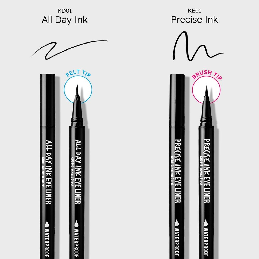 KISS NEW YORK PROFESSIONAL – Precise Ink Eyeliner | Ultra - Fine Brush Tip + Intense Black Finish - Beauty Exchange Beauty Supply