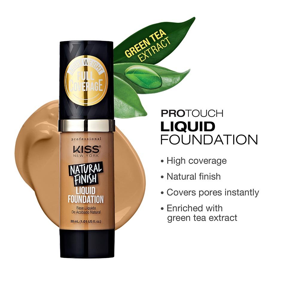 KISS NEW YORK PROFESSIONAL – ProTouch Liquid Foundation | Natural Matte Finish + Full Coverage | Shades 215–425 - Beauty Exchange Beauty Supply