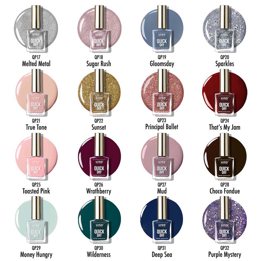 KISS NEW YORK PROFESSIONAL – Quick Dry Nail Polish | Just One Minute! | Shades 17–32 - Beauty Exchange Beauty Supply