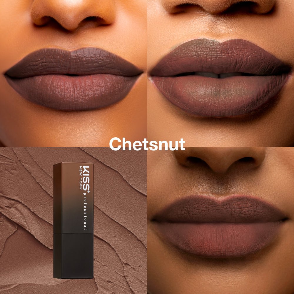 KISS NEW YORK PROFESSIONAL – Richly Pigmented Satin Lipstick | All - Day Wear & Comfort | Shades 1–12 - Beauty Exchange Beauty Supply