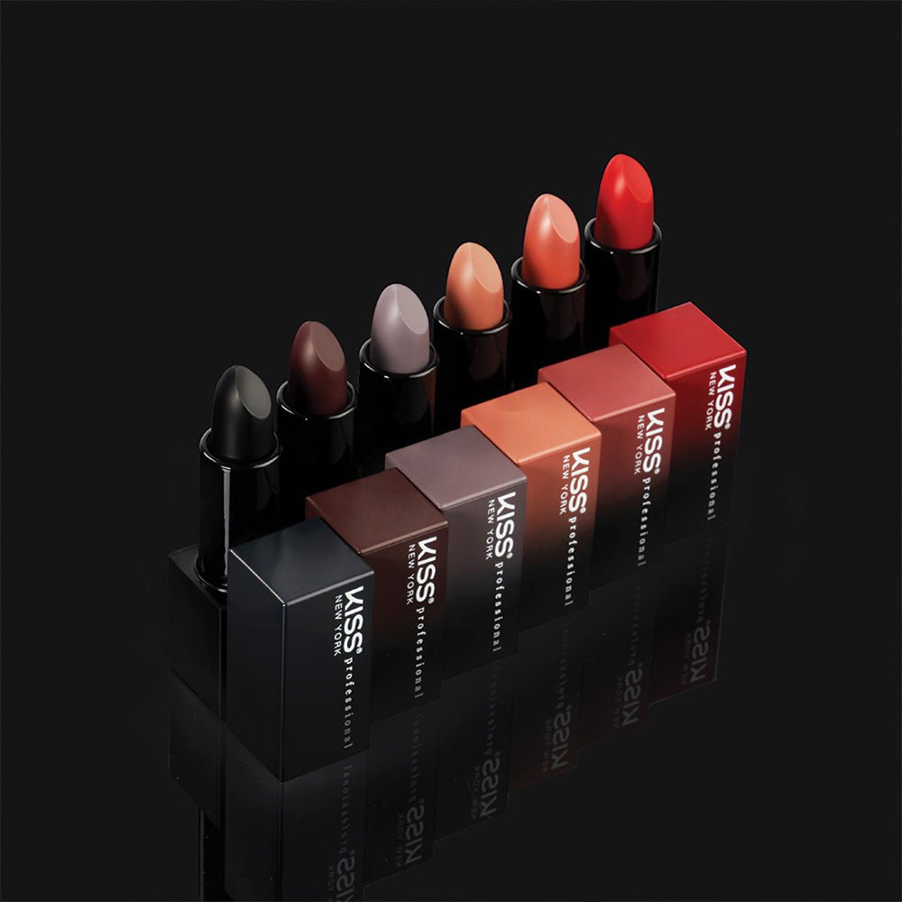 KISS NEW YORK PROFESSIONAL – Richly Pigmented Satin Lipstick | All - Day Wear & Comfort | Shades 1–12 - Beauty Exchange Beauty Supply